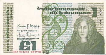 Ireland, 1 Pound, 1986, XF, p70c