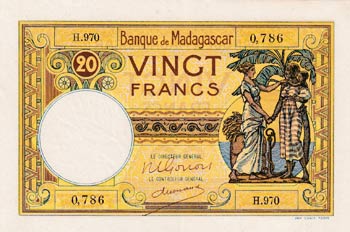 Madagascar, 20 Francs, 1937/1947, ... 