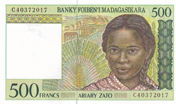 Madagascar, 500 Francs, 1994, UNC, ... 
