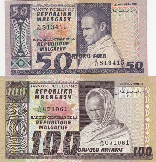 Madagascar, 50-100 Francs, ... 