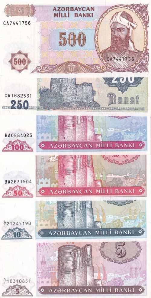 Azerbaijan, 5-10-50-100-250-500 ... 