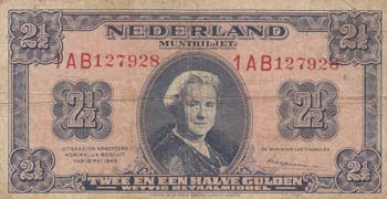 Netherlands, 2 1/2 Gulden, 1945, ... 