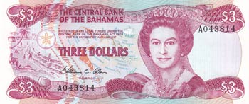 Bahamas, 3 Dollars, 1974, UNC, p44