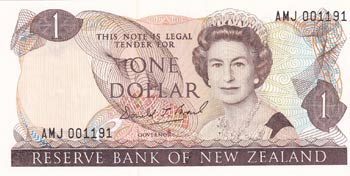 New Zealand, 1 Dollar, 1989, UNC, ... 
