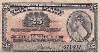 Nicaragua, 25 Centavos, 1938, VF, ... 