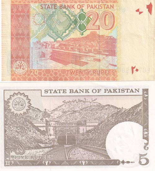 Pakistan, 5-20 Rupees, (Total 2 ... 