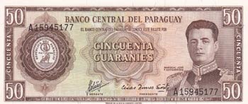 Paraguay, 50 Guaranies, 1952, UNC, ... 