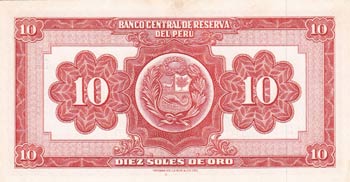 Peru, 10 Soles de Oro, 1963, UNC, ... 