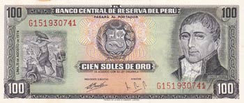 Peru, 100 Soles de Oro, 1974, UNC, ... 