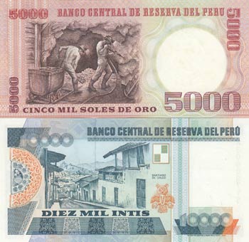 Peru, 5.000 Soles De Oro -10.000 ... 