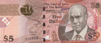 Bahamas, 5 Dollars, 2013, UNC, p72b