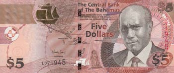 Bahamas, 5 Dollars, 2013, UNC(-), ... 