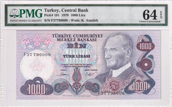 Turkey, 1.000 Lira, 1970, UNC, p191