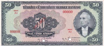 Turkey, 50 Lira, 1947, UNC, p143a