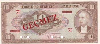 Turkey, 10 Lira, 1948, UNC, p148