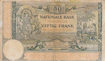 Belgium, 50 Francs, 1913, FINE, ... 