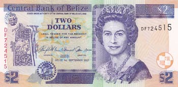 Belize, 2 Dollars, 2007, UNC, p66c