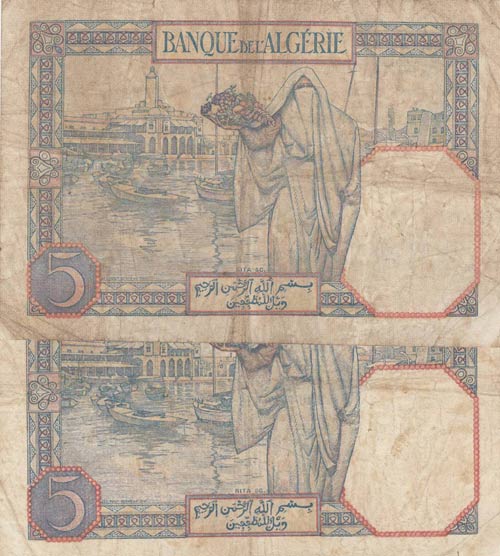 Algeria, 5 Francs, 1940/1941, VF, ... 