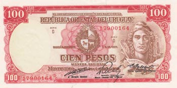 Uruguay, 100 Pesos, 1939, UNC, p39c