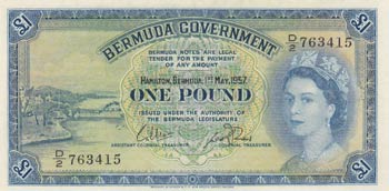 Bermuda, 1 Pound, 1957, XF, p20b