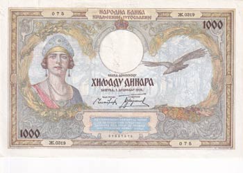 Yugoslavia, 1.000 Dinara, 1931, ... 