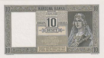 Yugoslavia, 10 Dinara, 1939, UNC, ... 