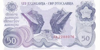 Yugoslavia, 50 Dinara, 1990, UNC, ... 