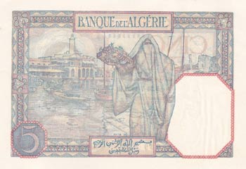 Algeria, 5 Francs, 1933, UNC, p77a
