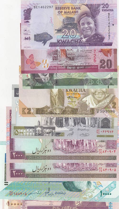 Mix Lot, UNC, (Total 9 banknotes)