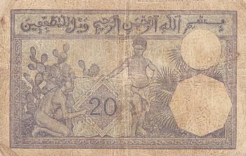 Algeria, 20 Francs, 1929, FINE(-), ... 