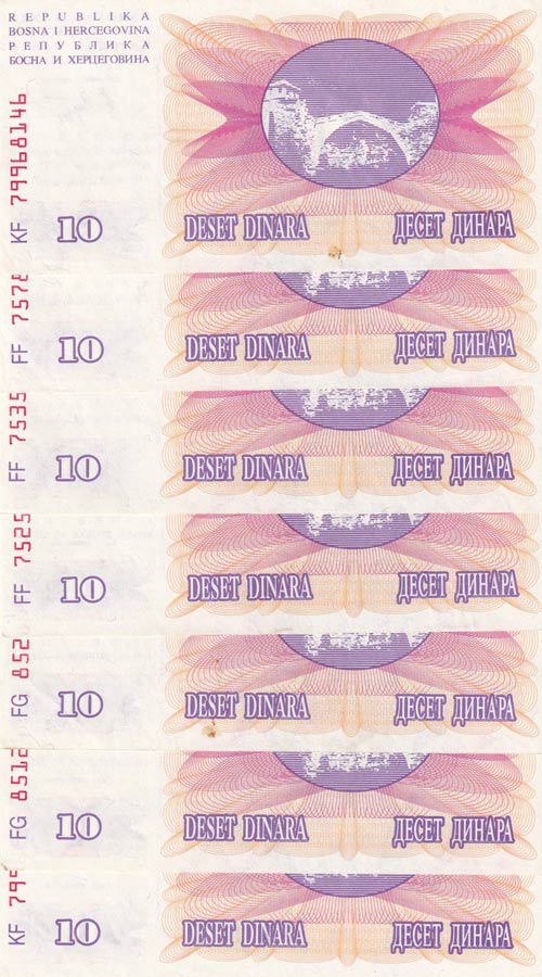 Bosnia - Herzegovina, 10 Dinara, ... 