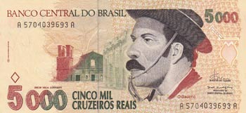 Brazil, 5.000 Cruzeiros Reais, ... 