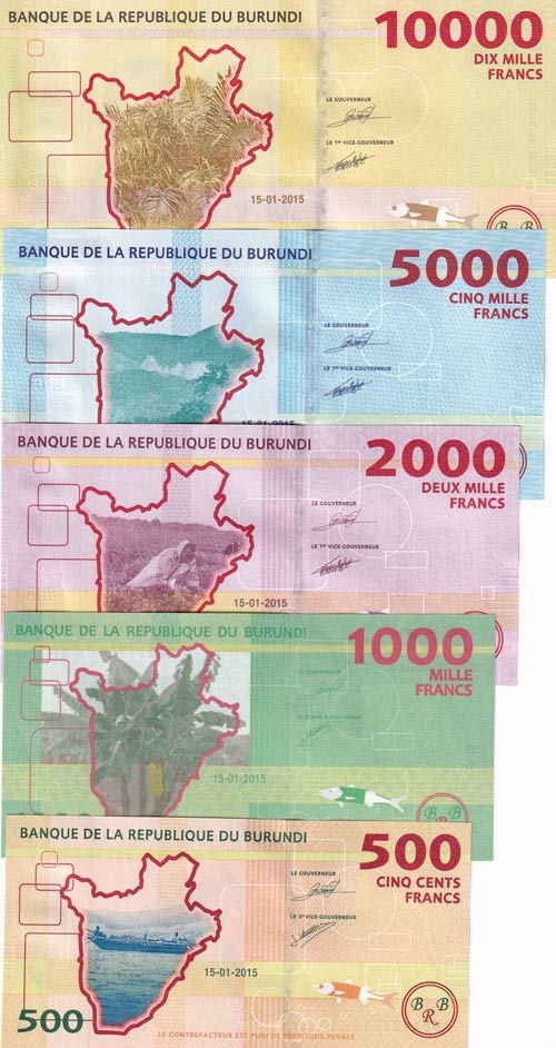 Burundi, 500-1000-2000-5000-10000 ... 