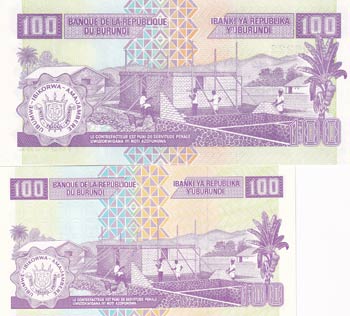 Burundi, 100 Francs, 2001/ 2011, ... 