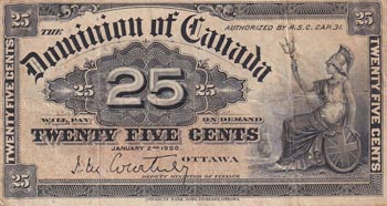 Canada, 25 Cents, 1900, VF(-), p9a