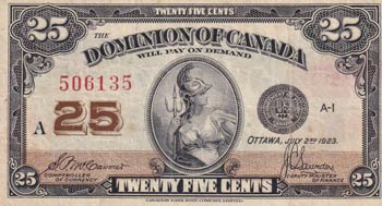 Canada, 25 Cents, 1923, VF, p11