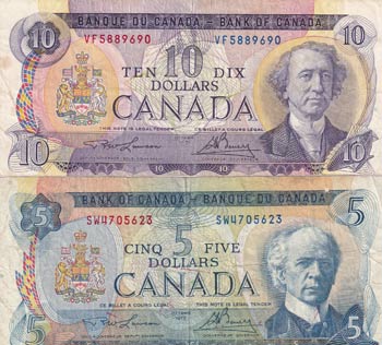 Canada, 5-10 Dollars, 1971/1972, ... 
