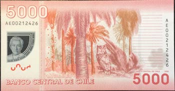 Chile, 5.000 Pesos, 2009, UNC, ... 