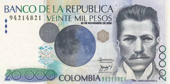 Colombia, 20.000 Pesos, 2006, UNC, ... 