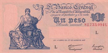 Argentina, 1 Peso, 1947, UNC, p257