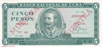 Cuba, 5 Pesos, 1988, UNC, pCS22, ... 