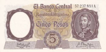 Argentina, 5 Pesos, 1960/1962, ... 