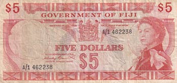 Fiji, 5 Dollars, 1971, VF, p67a