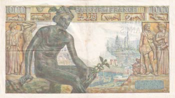 France, 1.000 Francs, 1942, VF(+), ... 