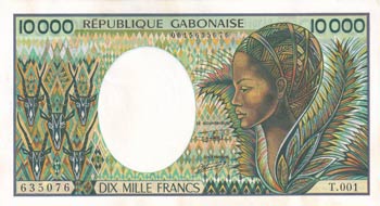 Gabon, 10.000 Francs, 1991, UNC, ... 