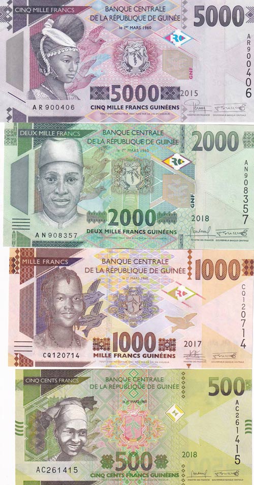 Guinea, 500-1000-2000-5000 Francs, ... 
