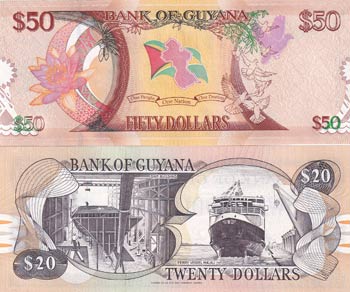 Guyana, 20-50 Dollars, 2016/2018, ... 