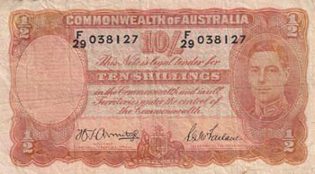 Australia, 10 Shillings, 1942, VF, ... 