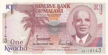 Malawi, 1 Kwacha, 1990, UNC, p23a  