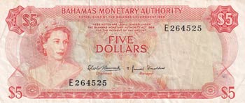 Bahamas, 5 Dollars, 1968, XF, p29a ... 